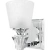 Monroe 1 Light Polished Chrome Incandescent Vanity with a Cream Linen Shade