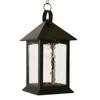 Heritage Series, Black with Clear Seeded Glass Panels, Suspended Chainmount