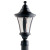 Orion, Post Mount, Clear Seeded Glass Globe, Black  (pole not included)