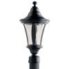 Orion, Post Mount, Clear Seeded Glass Globe, Black  (pole not included)