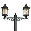 Victoria, Multihead, Tiffany Type Glass Panels, Black (pole not included)