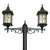 Victoria, Multihead, Tiffany Type Glass Panels, Black (pole not included)