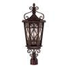 Satin 3 Light Bronze Incandescent Outdoor Post Lantern With White Glass