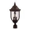 Satin 3 Light Black Halogen Outdoor Post Lantern With Clear Glass