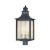 Satin 3 Light Black Incandescent Outdoor Post Lantern With White Glass