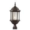 Black with Clear Beveled Glass Post Top Lantern