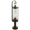 CORNWALL Post Light 1L, Antique Brown Finish, Clear Acrylic Shade