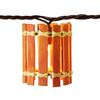 Decorative 10 Light Set with Clear Bulbs,  orange cylinder baboo style