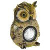 LED Solar Lamp, Owl, Brown And Grey