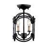 Hastings Collection 2-Light Semi-Flushmount Lantern in Rust