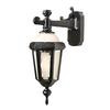 Novella II, Downlight Wall Mount, Frosted Glass Panels And Globe, Black
