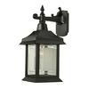 Victoria, Downlight Wall Mount With Open Bottom, Etched Glass Panels, Black