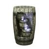 Fountain - 3 Barrels in Cut- Away Barrel with LED lights, 31 Inch H