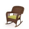 Charlottetown Brown Rocking Chair with Green Cushions
