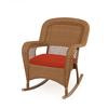 Charlottetown Natural Rocking Chair With Quarry Red Cushions