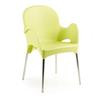 Atena Stackable ArmChair with Aluminum legs -Lime Green (Set of 4)