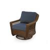 Spring Haven Motion Rocker Brown with Blue Cushions