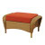 Charlottetown Natural Ottoman with Quarry Red Cushions