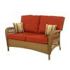 Charlottetown Natural Loveseat with Quarry Red Cushions
