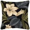 Black Tropical Blossom Pillow
