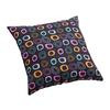 Kitten Small Pillow Chocolate base and mutlicolor pattern