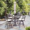 Floral Blossom Taupe 3PC Bistro Set with Umbrella