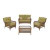 Charlottetown Brown 4pc Set with Green Cushions
