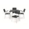 Nardi Dining set , Maestrale Square table (35 x35) with 4 Musa Arm chairs (Charcoal)