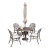 Floral Blossom Taupe 5PC Dining Set with Umbrella
