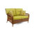 Charlottetown Brown Loveseat With Green Cushions