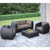 Seattle Curved 5 Pc Sofa And Chair Patio Set