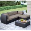 Seattle Curved 5 Pc Sofa With Chaise Lounge Patio Set
