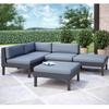Oakland 5 Pc Sectional With Chaise Lounge Patio Set