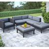 Oakland 6 Pc Sectional With Chaise Lounge And Chair Patio Set