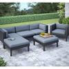 Oakland 6 Pc Sofa With Chaise Lounge And Chair Patio Set