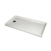 Single Threshold Retro-Fit Shower Base with Left Hand Drain - 60 Inch x 30 Inch
