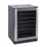 Stainless Steel and Black Wine Cooler  50-Bottle Capacity