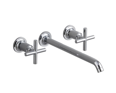 Purist Two-Handle Wall-Mount Lavatory Faucet Trim, Valve Not Included In Polished Chrome