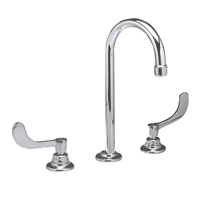 Monterrey 8 Inch Widespread 2-Handle High-Arc Bathroom Faucet in Polished Chrome with Grid Drain