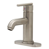 Brushed Nickel Single Lever Bathroom Faucet with Deck Plate