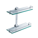 Fresca 2 Tier Bathroom Glass Shelf - Chrome