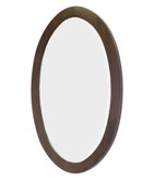 24 In. W x 36 In. H Transitional Birch Wood-Veneer Wood Mirror In Walnut Finish