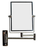 5 In. W x 13 In. H Rectangle Chrome Wall Mount Magnifying Makeup Mirror With Dual 1x/5x Zoom