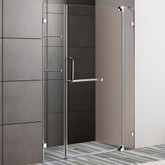 Clear and Chrome Frameless Shower Door 48 Inch 3/8 Inch glass