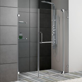 Clear and Chrome Frameless Shower Door 66 Inch 3/8 Inch glass