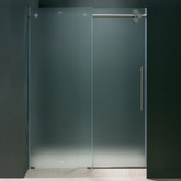 Frosted and Chrome Frameless Shower Door 60 Inch 3/8 Inch glass