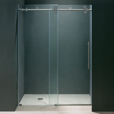 Clear and Chrome Frameless Shower Door 60 Inch 3/8 Inch glass