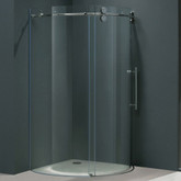 Clear and Chrome Frameless Round Shower Enclosure Right-Sided Door 40 inch by 40 inch