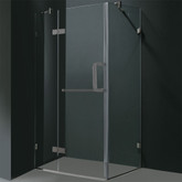 Clear and Brushed Nickel Frameless Shower Enclosure 36 Inch by 36 Inch 3/8 Inch glass