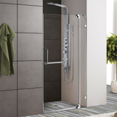 Clear and Chrome Frameless Shower Door 42 Inch 3/8 Inch glass